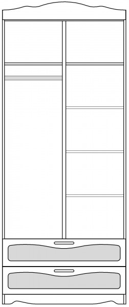 Шкаф 2-х створчатый с ящиками серии Иллюзия 33 сиреневый в Карасуке - karasuk.mebel54.com | фото