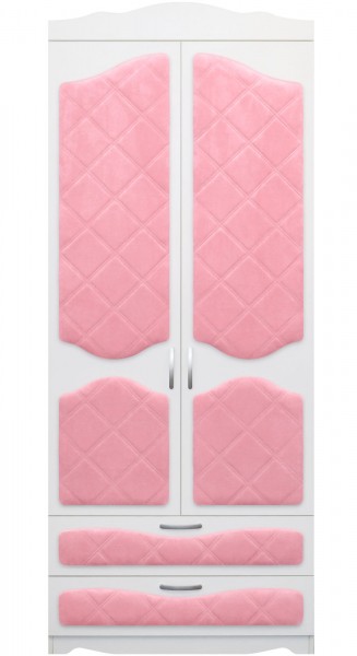 Шкаф 2-х створчатый с ящиками серии Иллюзия 36 Светло-розовый в Карасуке - karasuk.mebel54.com | фото