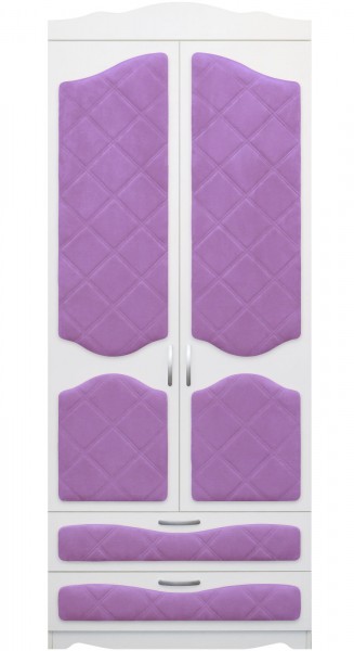 Шкаф 2-х створчатый с ящиками серии Иллюзия 67 Светло-фиолетовый в Карасуке - karasuk.mebel54.com | фото
