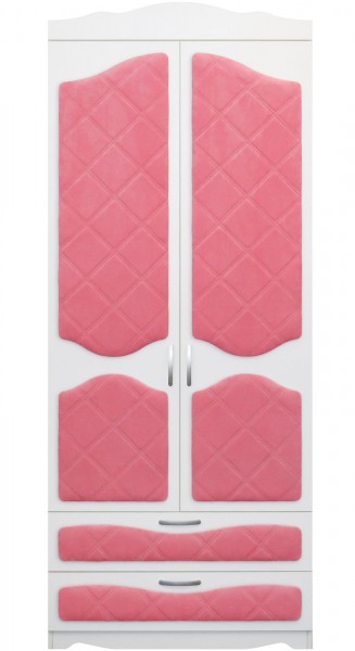 Шкаф 2-х створчатый с ящиками серии Иллюзия 89 Розовый в Карасуке - karasuk.mebel54.com | фото