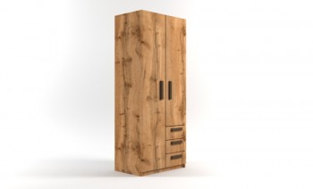Шкаф 2-х створчатый с ящиками Шервуд (Дуб Вотан) в Карасуке - karasuk.mebel54.com | фото