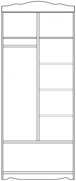 Шкаф 2-х створчатый серии Иллюзия 02 Бежевый в Карасуке - karasuk.mebel54.com | фото