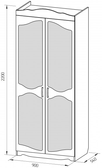 Шкаф 2-х створчатый серии Иллюзия 71 Бордовый в Карасуке - karasuk.mebel54.com | фото