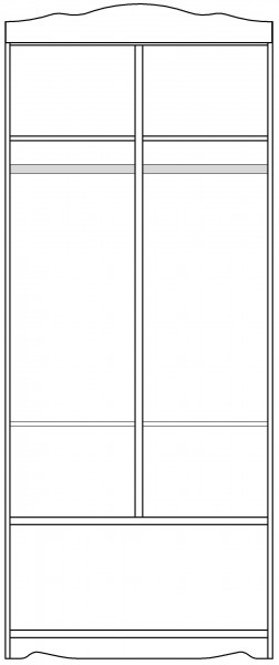 Шкаф 2-х створчатый серии Иллюзия 99 Серый в Карасуке - karasuk.mebel54.com | фото