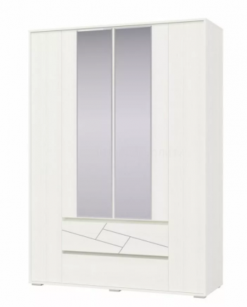 Шкаф 4-х дверный с ящиками Аделина 1600 Рамух белый в Карасуке - karasuk.mebel54.com | фото