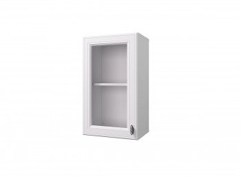 Шкаф 40 с витриной Ева (Белый Софт/Белый) в Карасуке - karasuk.mebel54.com | фото