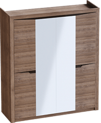 Шкаф четырехдверный Соренто с комплектом полок (3 шт)Дуб стирлинг/Кофе структурный матовый в Карасуке - karasuk.mebel54.com | фото