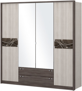 Шкаф четырехстворчатый с зеркалом Шк69.1 Николь в Карасуке - karasuk.mebel54.com | фото
