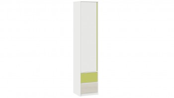 Шкаф для белья комбинированный «Сканди» Дуб Гарден/Белый/Зеленый в Карасуке - karasuk.mebel54.com | фото