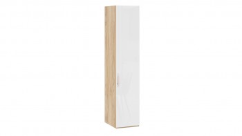 Шкаф для белья с 1 глухой дверью «Эмбер» Яблоня Беллуно/Белый глянец в Карасуке - karasuk.mebel54.com | фото