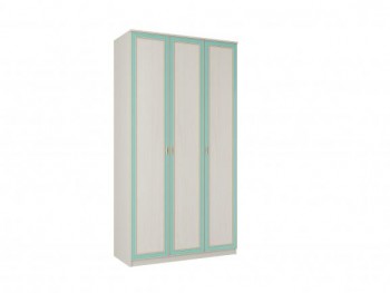 Шкаф для одежды 3-х дверный "Миндаль" (вудлайн кремовый/аруша венге с кожей мята) в Карасуке - karasuk.mebel54.com | фото