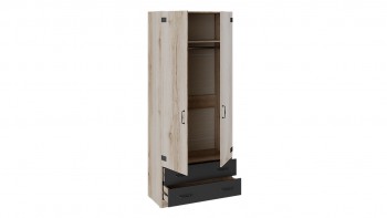 Шкаф для одежды комбинированный «Окланд» (Фон Черный/Дуб Делано) в Карасуке - karasuk.mebel54.com | фото