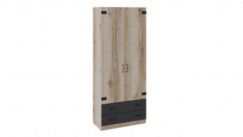 Шкаф для одежды комбинированный «Окланд» (Фон Черный/Дуб Делано) в Карасуке - karasuk.mebel54.com | фото