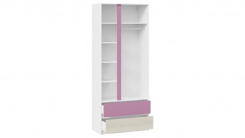 Шкаф для одежды комбинированный «Сканди» Дуб Гарден/Белый/Лиловый в Карасуке - karasuk.mebel54.com | фото