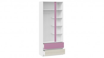 Шкаф для одежды комбинированный «Сканди» Дуб Гарден/Белый/Лиловый в Карасуке - karasuk.mebel54.com | фото