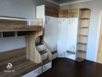 Шкаф для одежды «Оксфорд» (Ривьера/Белый с рисунком) в Карасуке - karasuk.mebel54.com | фото