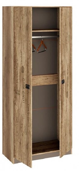 Шкаф для одежды «Пилигрим» (Дуб Каньон светлый, Фон серый) в Карасуке - karasuk.mebel54.com | фото