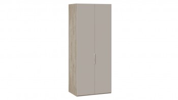Шкаф для одежды с 2 глухими дверями «Эмбер» Баттл Рок/Серый глянец в Карасуке - karasuk.mebel54.com | фото