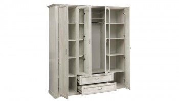 Шкаф для одежды "Сохо" (бетон пайн белый/2 ящика/зеркало) в Карасуке - karasuk.mebel54.com | фото