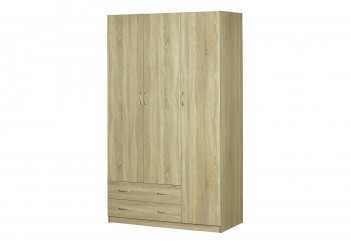 Шкаф для платья и белья 3-х дверный без зеркала Дуб Сонома в Карасуке - karasuk.mebel54.com | фото