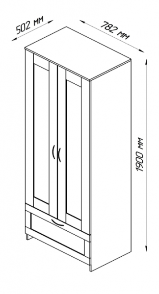 Шкаф двухдверный Сириус с 1 ящиком белый в Карасуке - karasuk.mebel54.com | фото