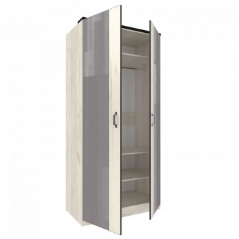 Техно ЛД 678.130.000.007 Шкаф 2-хстворчатый с комбинированными дверями (Дуб Крафт белый/Серый шифер) в Карасуке - karasuk.mebel54.com | фото