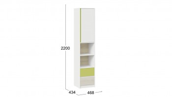 Шкаф комбинированный «Сканди» Дуб Гарден/Белый/Зеленый в Карасуке - karasuk.mebel54.com | фото
