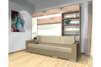 Шкаф-кровать с диваном Каролина в Карасуке - karasuk.mebel54.com | фото