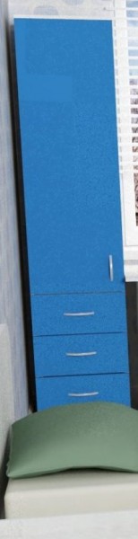Шкаф-пенал №1 (полуоткрытый) Винтерберг/Голубой в Карасуке - karasuk.mebel54.com | фото
