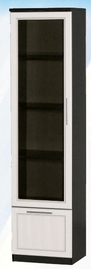 Шкаф средний с ящиком и стеклодверью ДЛЯ ГОСТИНОЙ ШСЯС-450 Венге/Дуб выбеленный в Карасуке - karasuk.mebel54.com | фото