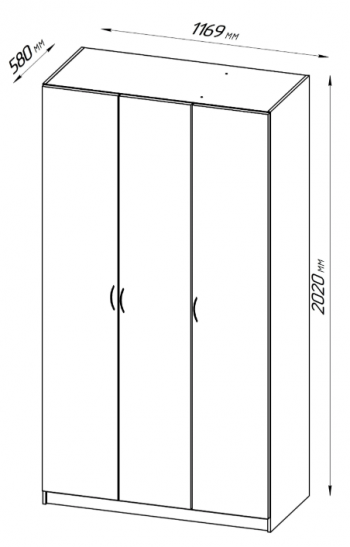 Шкаф трехдверный Пегас белый в Карасуке - karasuk.mebel54.com | фото