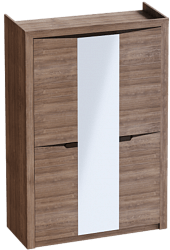 Шкаф трехдверный Соренто Дуб стирлинг/Кофе структурный матовый в Карасуке - karasuk.mebel54.com | фото
