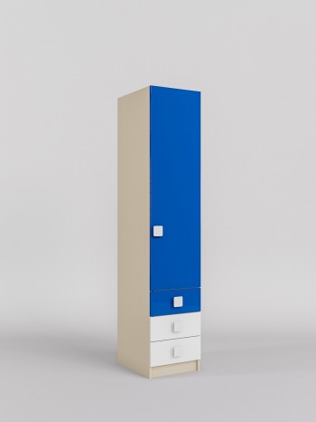 Шкаф угловой (секция с ящиками) Скай люкс (Синий/Белый/корпус Клен) в Карасуке - karasuk.mebel54.com | фото