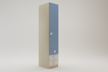 Шкаф угловой (секция с ящиками) Скай (Синий/Белый/корпус Клен) в Карасуке - karasuk.mebel54.com | фото