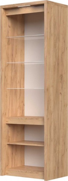 Шкаф витрина 1-дв,ЛЕВЫЙ Сицилия (Золотой/Белый Матовый) в Карасуке - karasuk.mebel54.com | фото