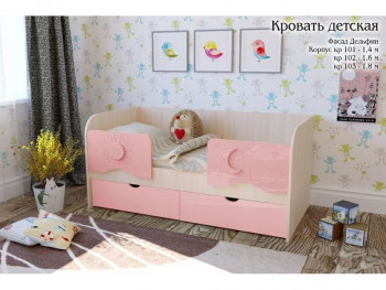 Соня Кровать детская 2 ящика 1.6 Розовый глянец в Карасуке - karasuk.mebel54.com | фото