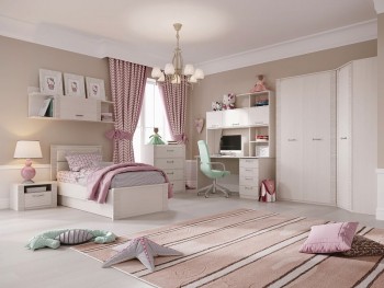 Спальный гарнитур для детской Элана Бодега белая в Карасуке - karasuk.mebel54.com | фото