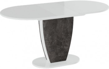 Стол обеденный «Монреаль» Тип 1 (Белый глянец/Моод темный) в Карасуке - karasuk.mebel54.com | фото