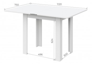 Стол обеденный "СО 3" раскладной Белый в Карасуке - karasuk.mebel54.com | фото