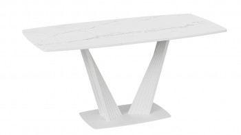 Стол раздвижной «Фабио» Тип 1 (Белый мрамор матовый) в Карасуке - karasuk.mebel54.com | фото