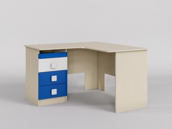 Стол угловой Скай люкс (Синий/Белый/корпус Клен) в Карасуке - karasuk.mebel54.com | фото