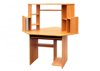 Угловой компьютерный стол (Вишня Оксфорд) в Карасуке - karasuk.mebel54.com | фото