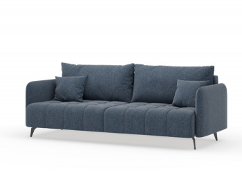 Валериан диван трёхместный прямой Синий, ткань RICO FLEX 101 в Карасуке - karasuk.mebel54.com | фото