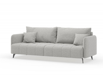 Валериан диван трёхместный прямой Светло-серый, ткань RICO FLEX 108 в Карасуке - karasuk.mebel54.com | фото