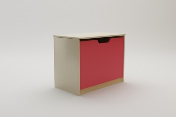 Ящик для игрушек Бэрри (Бежевый/Красный/корпус Клен) в Карасуке - karasuk.mebel54.com | фото