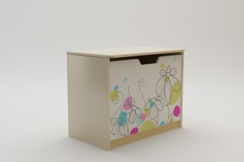 Ящик для игрушек Флёр (Белый/корпус Клен) в Карасуке - karasuk.mebel54.com | фото