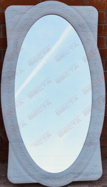 Зеркало Овальное МДФ Белый в Карасуке - karasuk.mebel54.com | фото