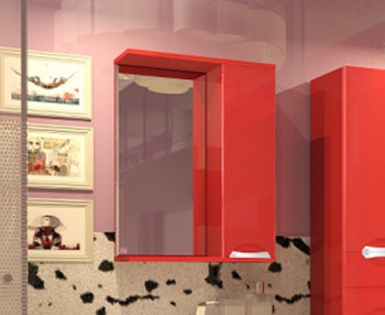 Зеркало-шкаф Камелия 65 (красный) в Карасуке - karasuk.mebel54.com | фото